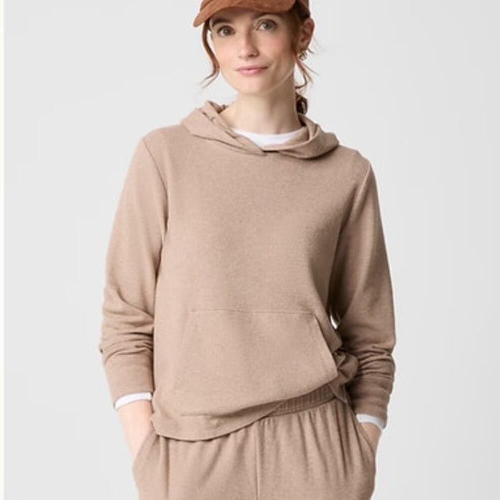 J.Crew Tan Cloudspun Yarn Knit Hoodie size Large NEW